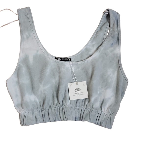 Zara Tops - ZARA tie dye sporty crop top medium cotton gray